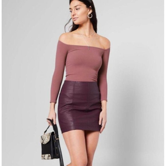 (Sold) Free People Modern Femme Vegan LeatherSkirt - Picture 5 of 12